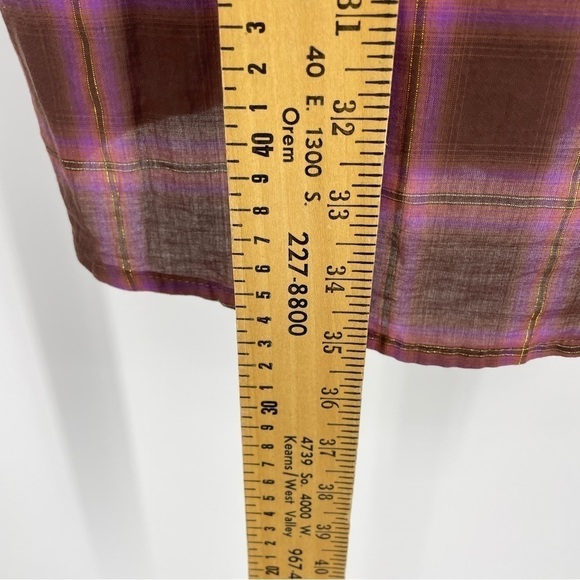 Rock by Wrangler Rolled Sleeve Shirt Dress Women's plaid Snap Front - Picture 7 of 7